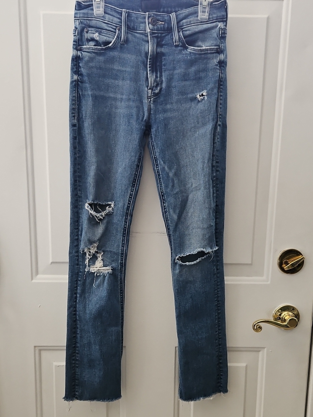 Mother Jeans Mid Rise Dazzler Ankle Fray Size 24